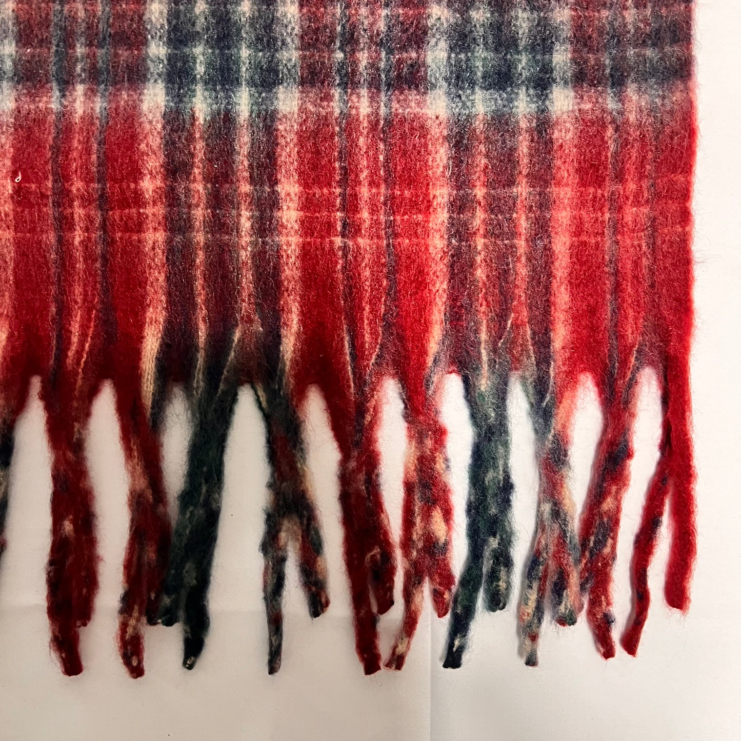 ニットマフラー クリスマスレッドグリッド