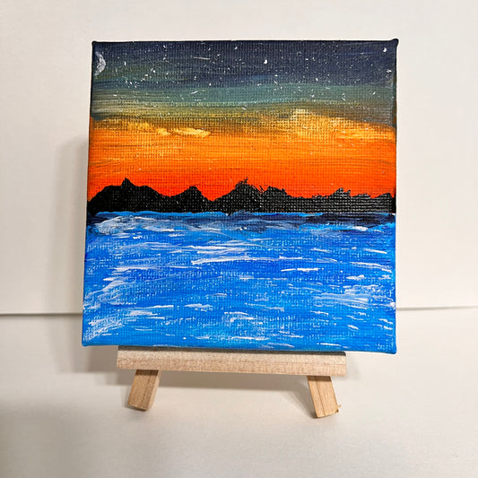 夕方のホームタウン キャンバスアート