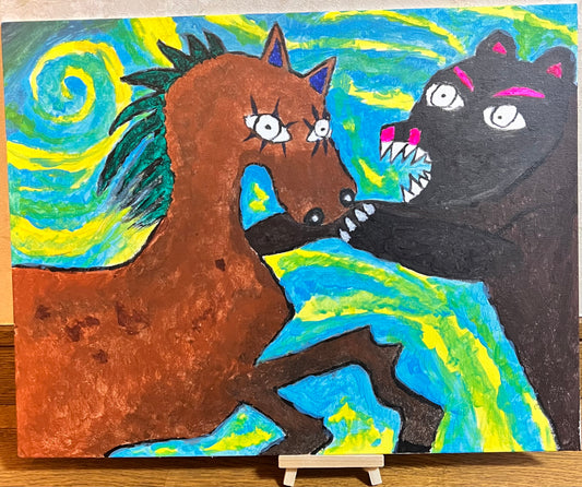 「ポニーとクマ」|逆境に立ち向かう勇気を描いたアート