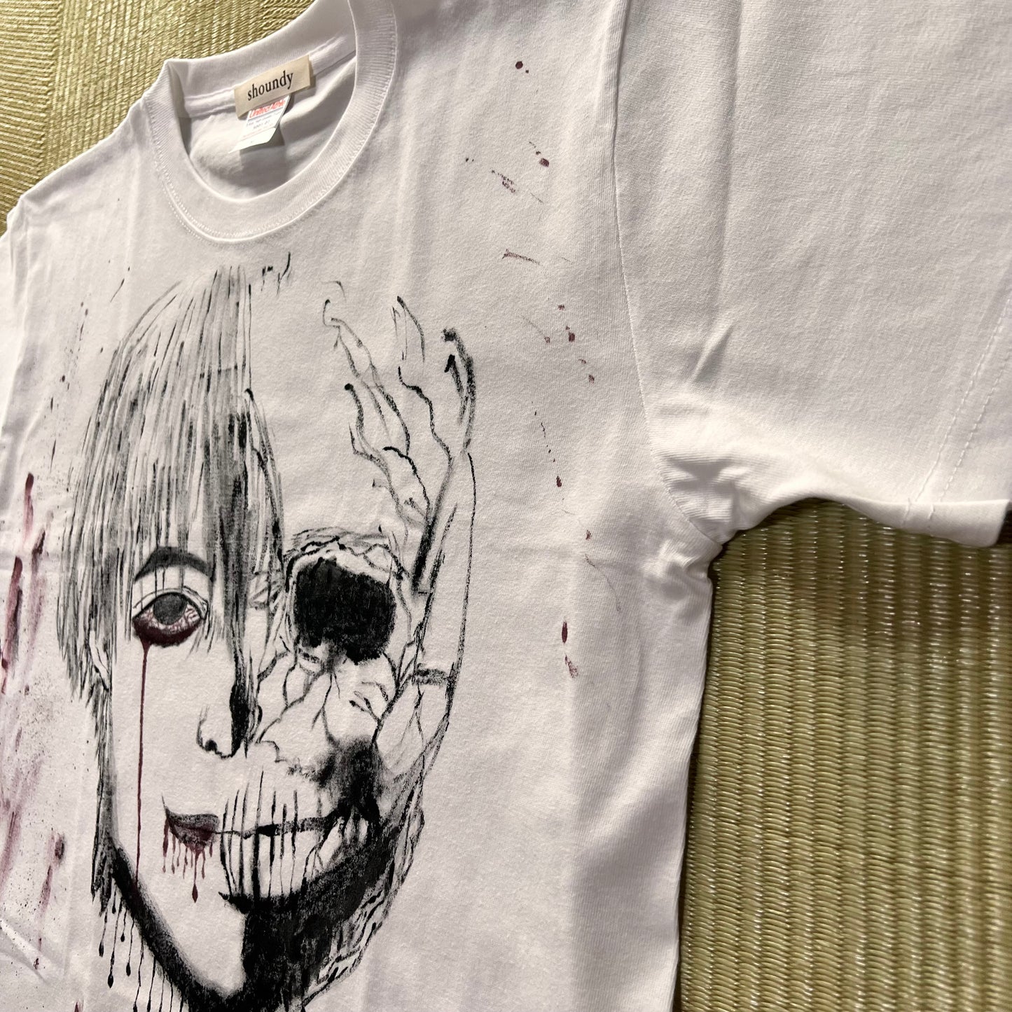 ホラーフェイス ペイントTシャツ / Mサイズ・一点物