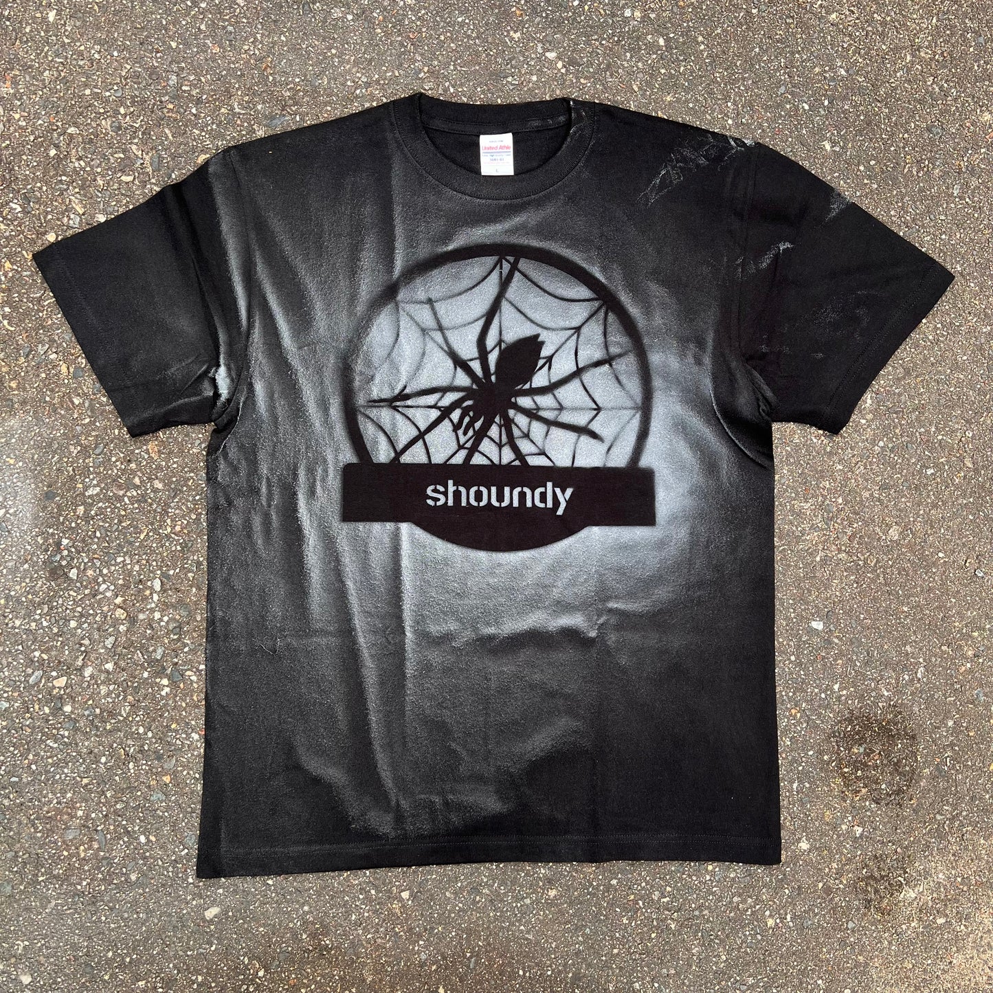 白スプレーペイント TシャツNo.4 size L