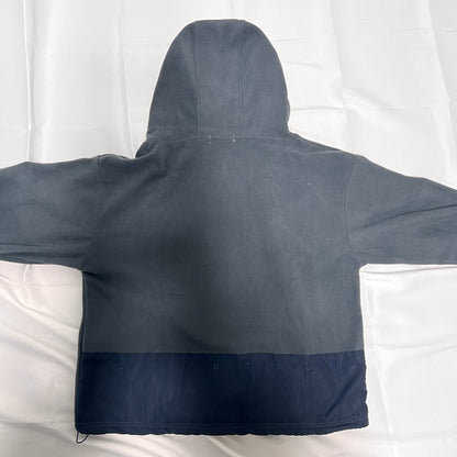 フリースハーフジップフード付きパーカー