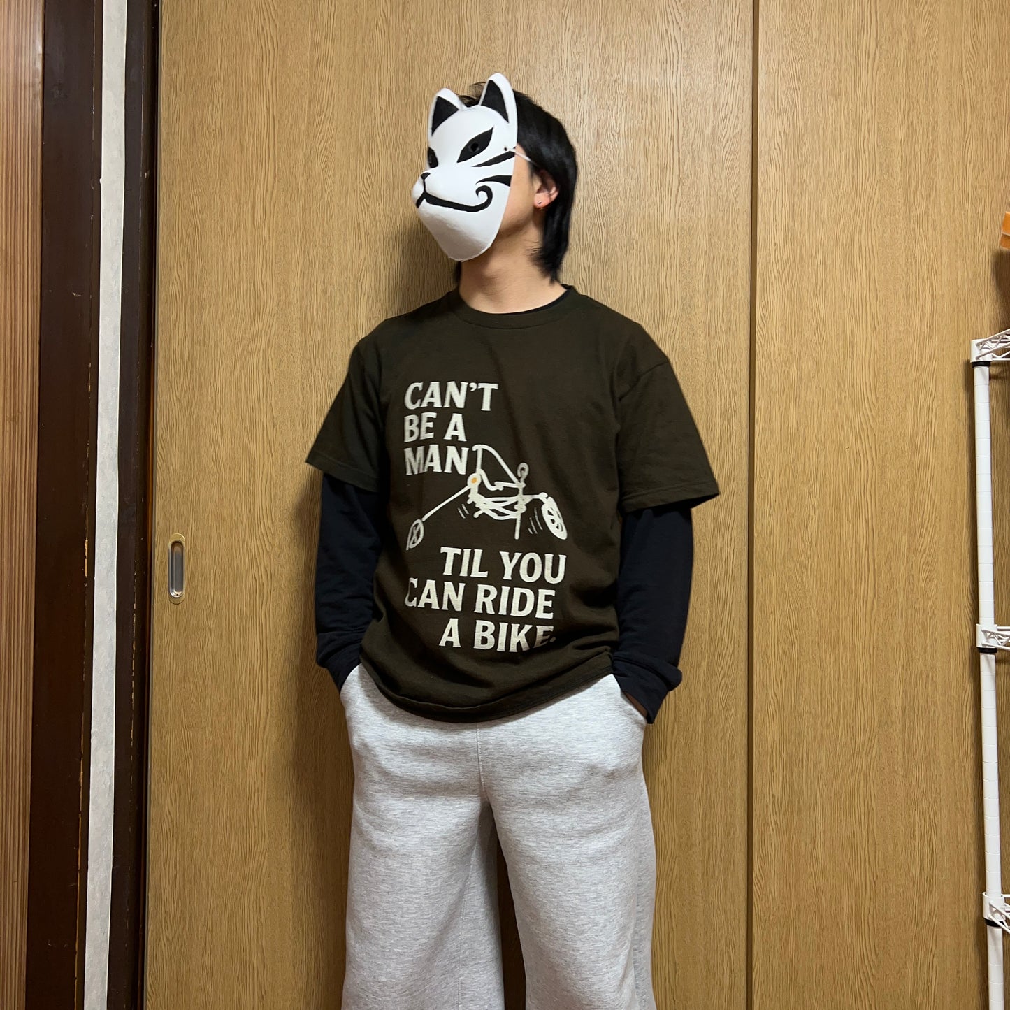 バイクに乗れなきゃ男じゃねぇ　一点物Tシャツ