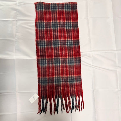 ニットマフラー　クリスマスレッドグリッド