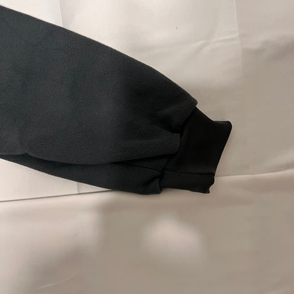 フリースハーフジップフード付きパーカー