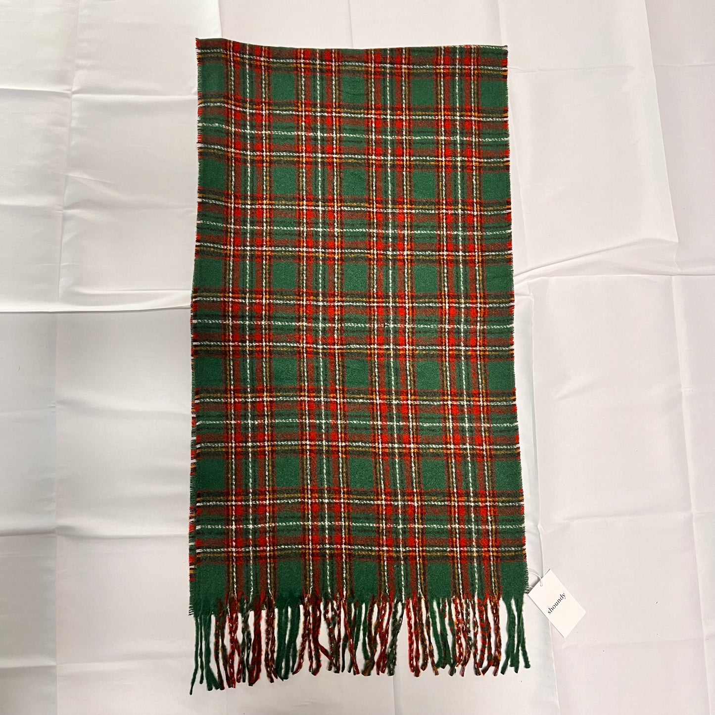 ニットマフラー　クリスマスグリーン