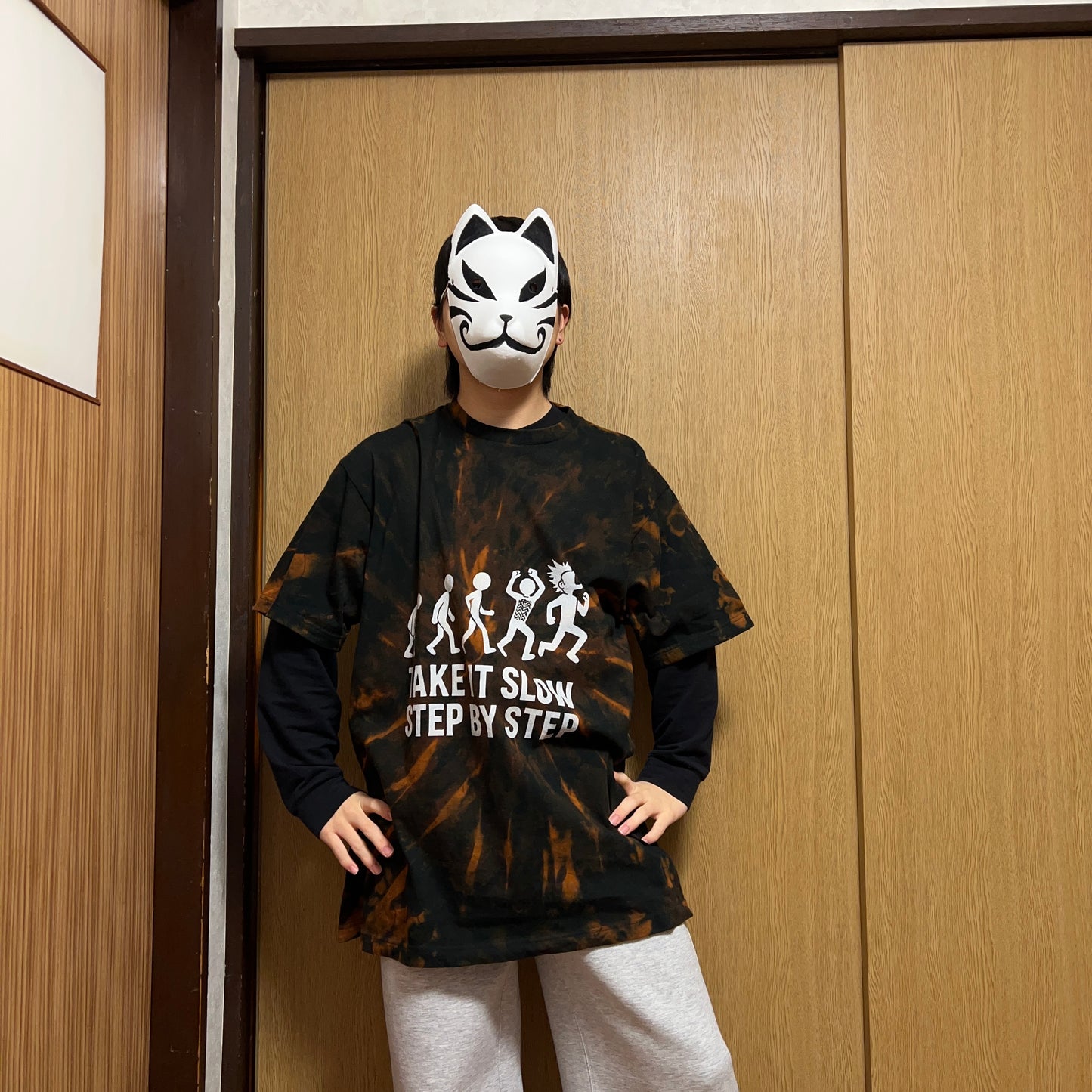 「ゆっくりでいい、前に進め」tシャツ　一点物