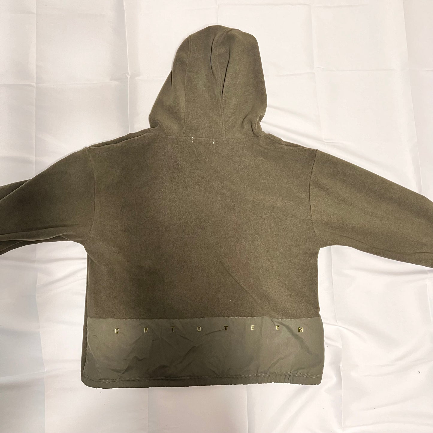 フリースハーフジップフード付きパーカー