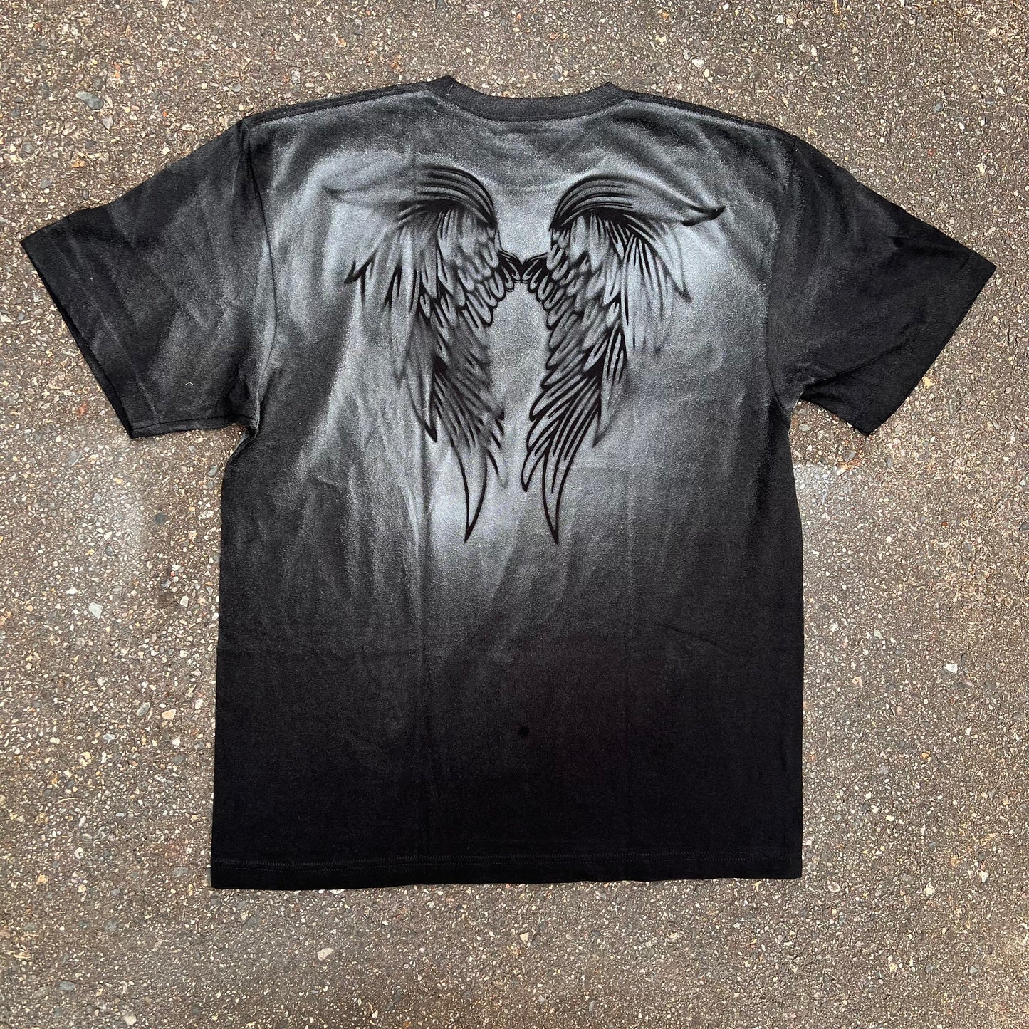 白スプレーペイント TシャツNo.6 size L