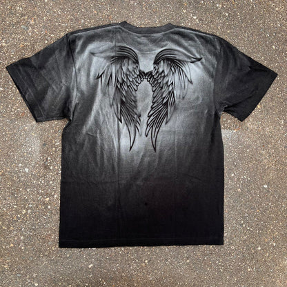 白スプレーペイント TシャツNo.6 size L