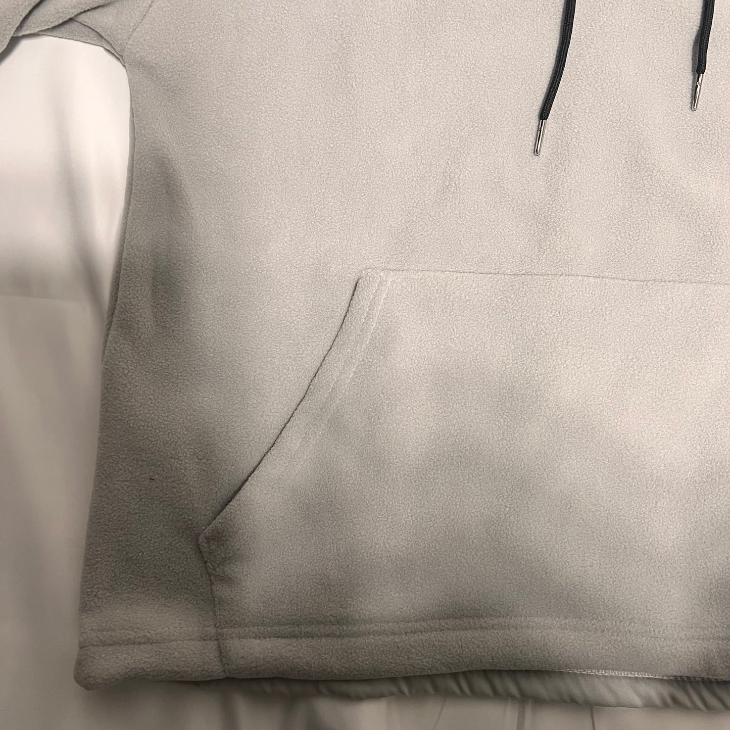 フリースハーフジップフード付きパーカー