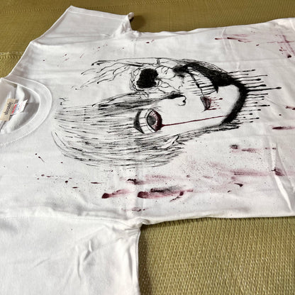 ホラーフェイス ペイントTシャツ / Mサイズ・一点物