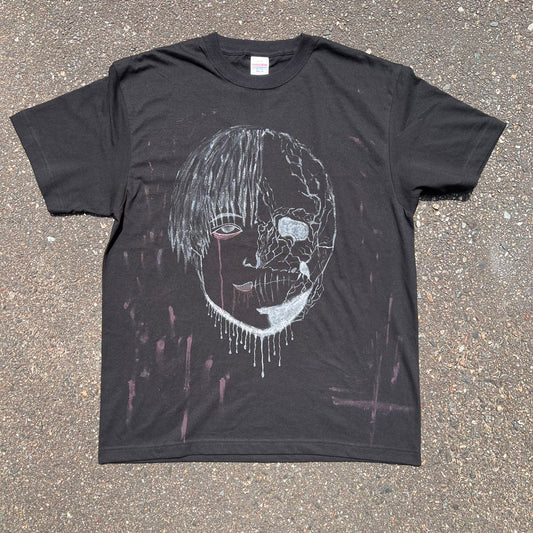 ホラーフェイス ペイントTシャツ / Lサイズ・一点物