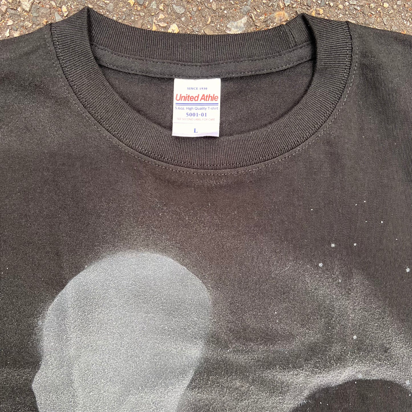 白スプレーペイント TシャツNo.7 size L