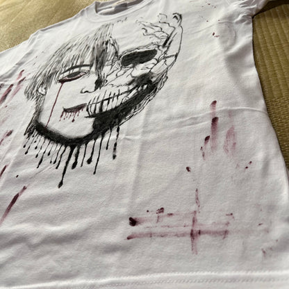 ホラーフェイス ペイントTシャツ / Mサイズ・一点物