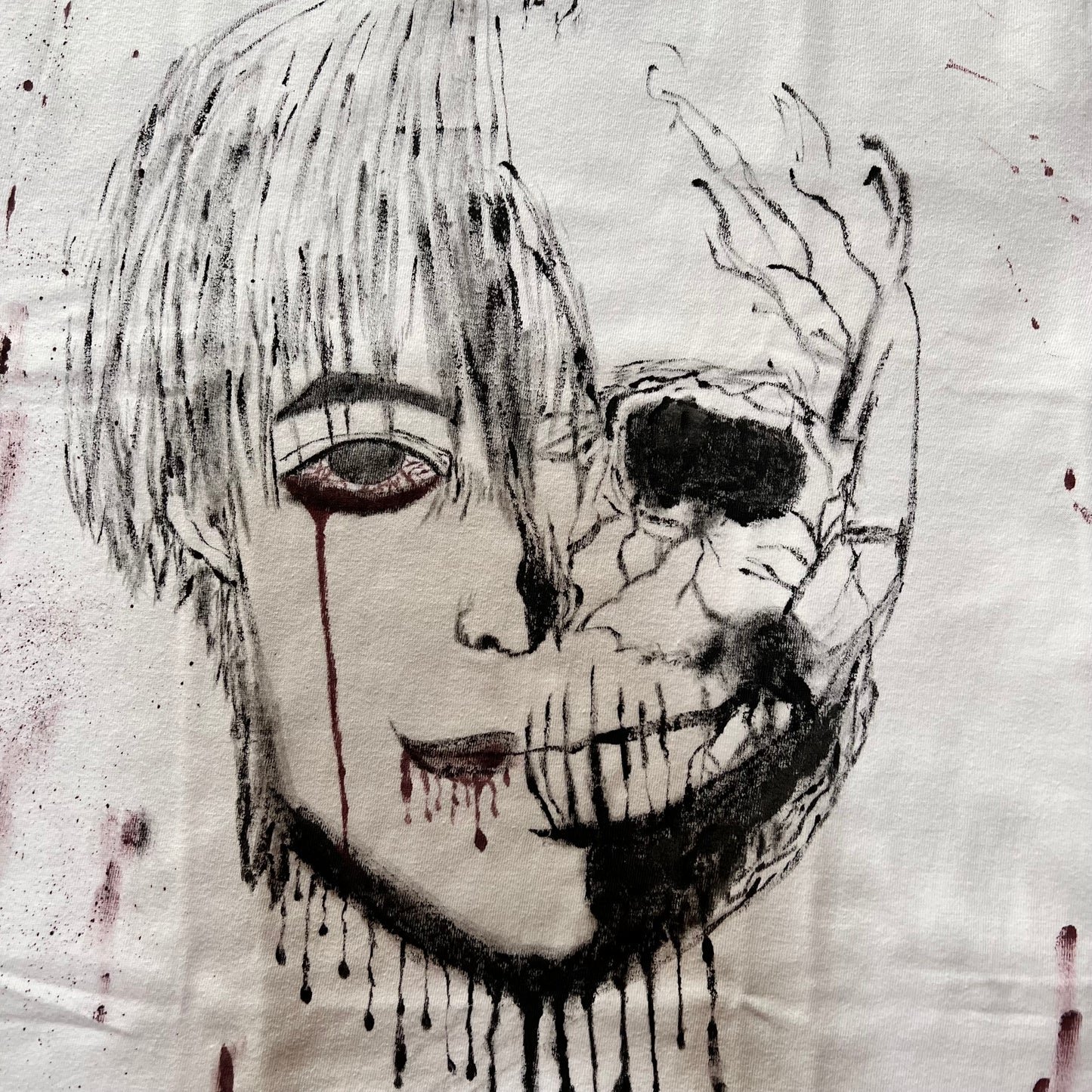 ホラーフェイス ペイントTシャツ / Mサイズ・一点物