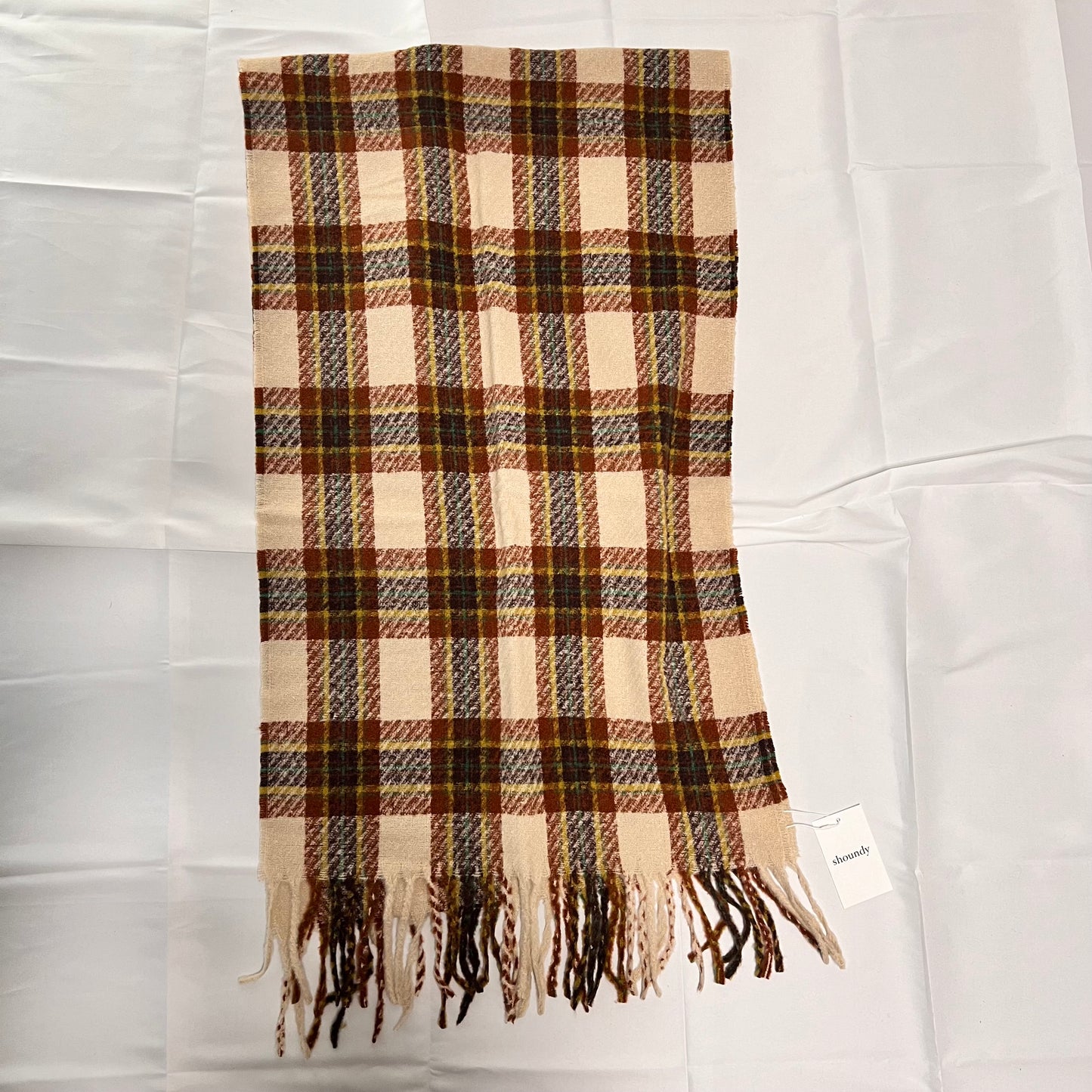 ニットマフラー　和風ベージュカラー