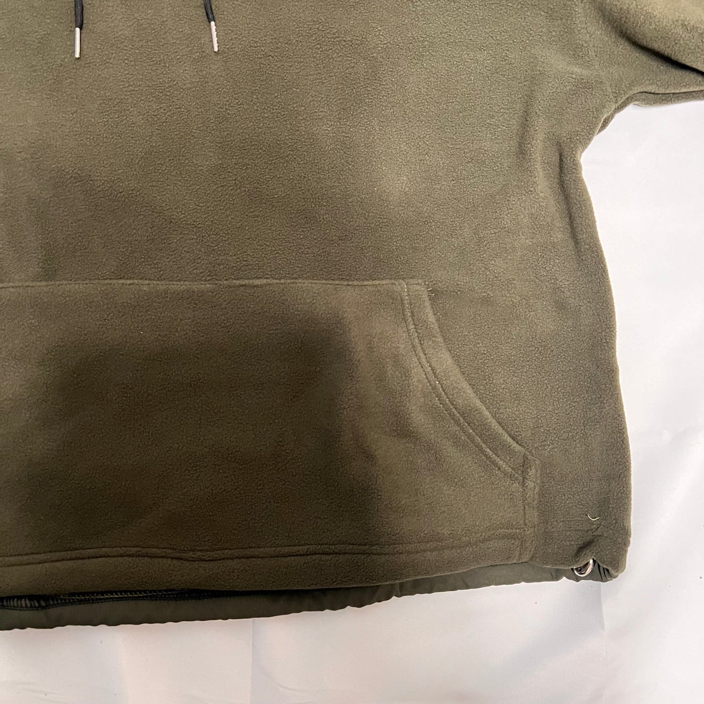 フリースハーフジップフード付きパーカー