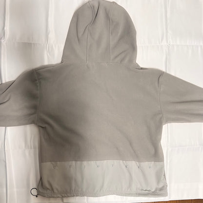 フリースハーフジップフード付きパーカー