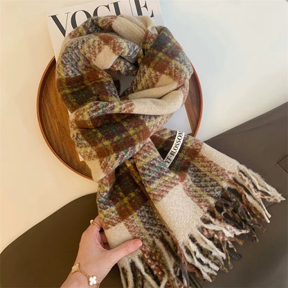 ニットマフラー　和風ベージュカラー