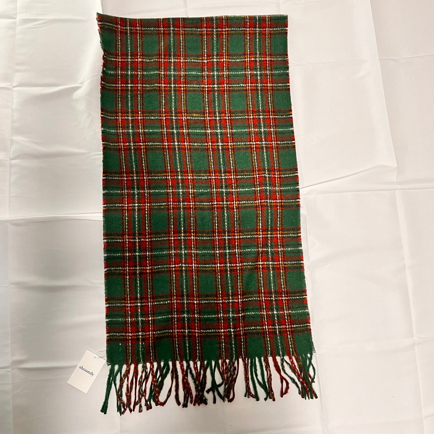 ニットマフラー　クリスマスグリーン