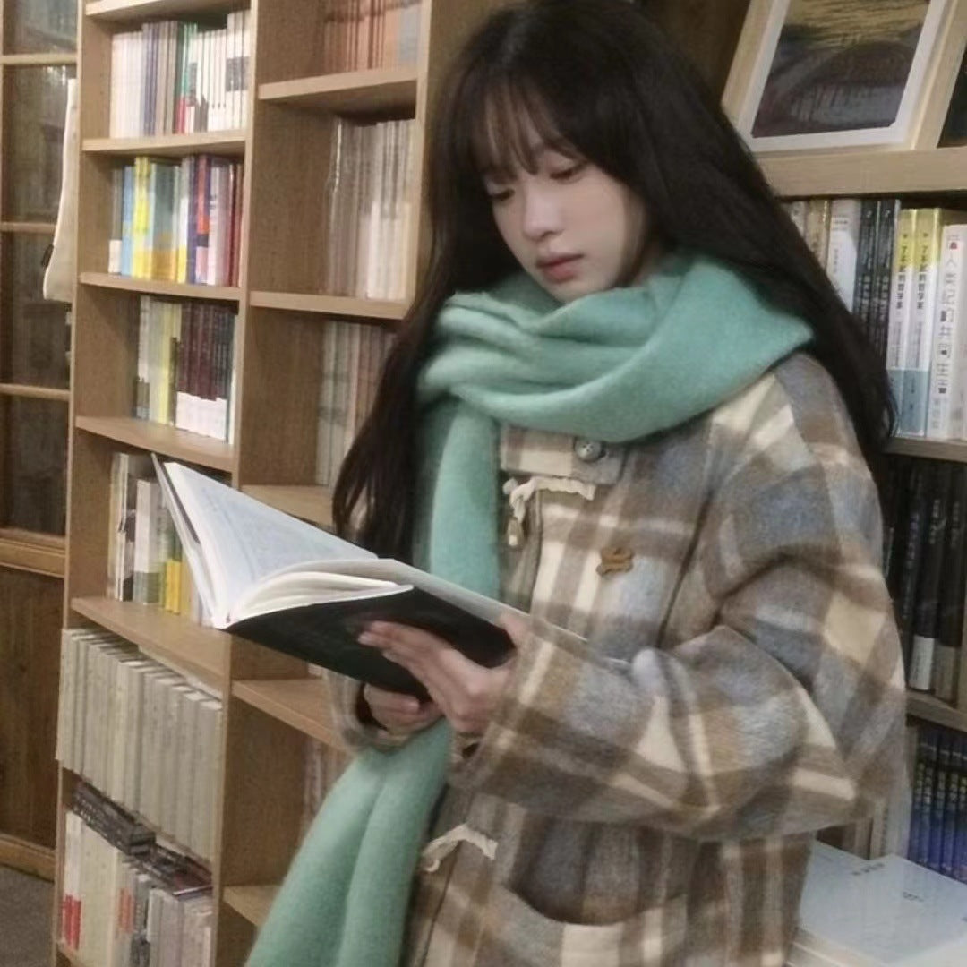 ニットマフラー　ミントグリーン