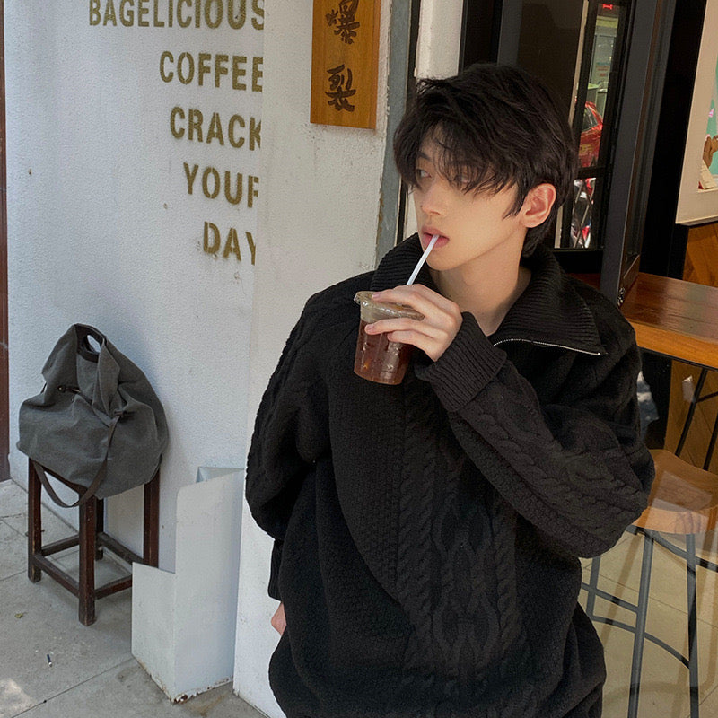 ハーフジップセーター　カラー３種