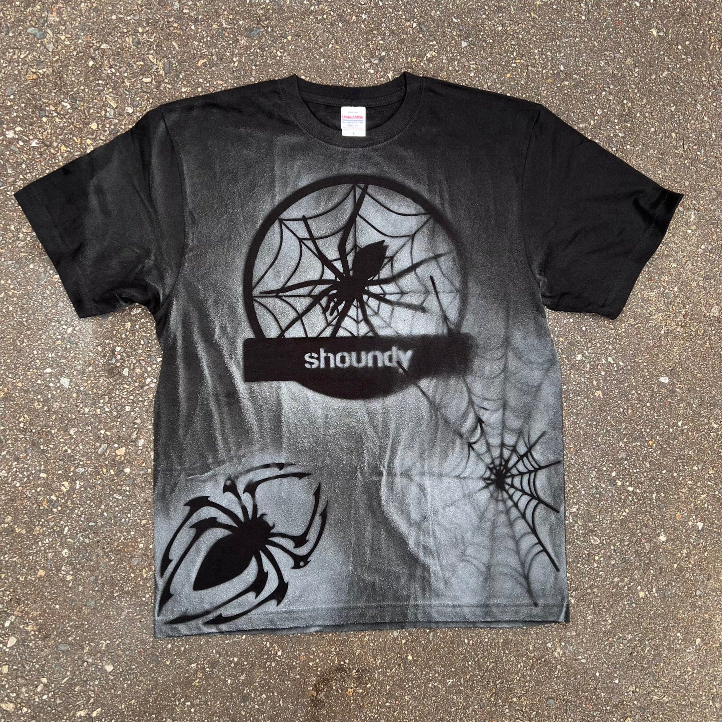 白スプレーペイント TシャツNo.6 size L