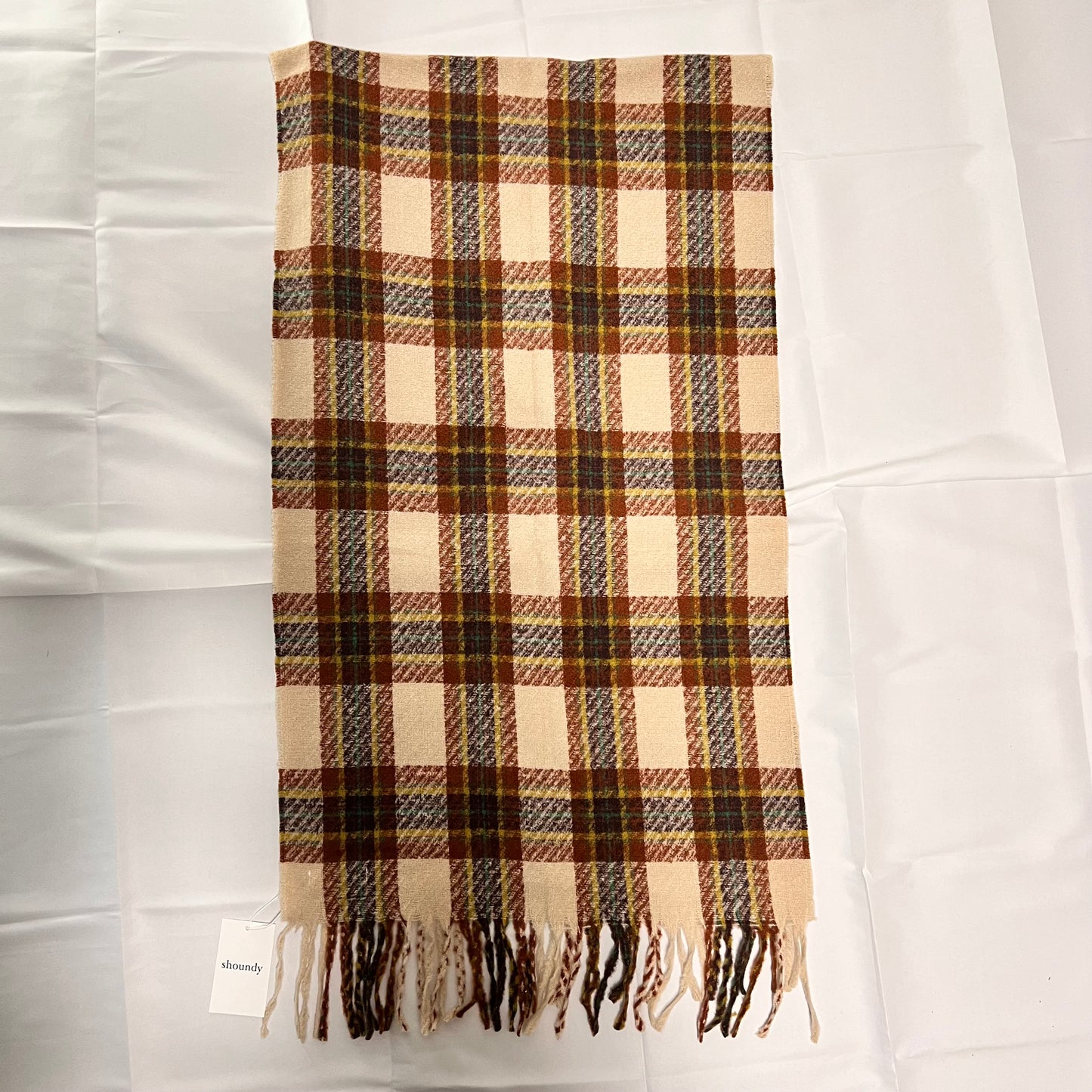 ニットマフラー　和風ベージュカラー